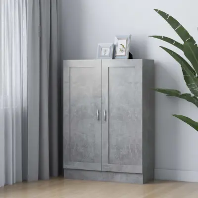 The Living Store Knjižna omara betonsko siva 82,5x30,5x115 cm inženirski les - Knjižna Omarica