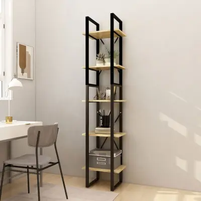 The Living Store Knjižna omara 5-nadstropna 40x30x175 cm borovina - Knjižna Omara