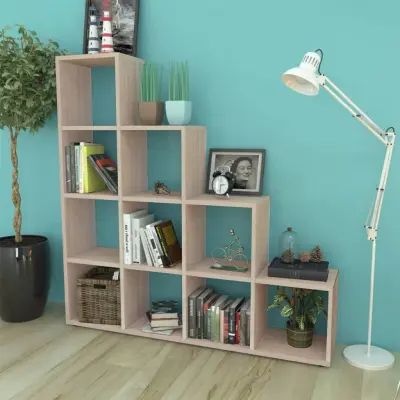 The Living Store Stopničasta knjižna omara/ razstavna polica 142 cm videz hrasta - Razstavna Polica