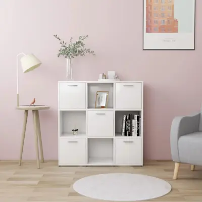 The Living Store Knjižna omara bela 90x30x90 cm iverna plošča - Knjižna Omara
