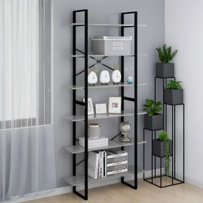 The Living Store Visoka omara siva sonoma 100x30x210 cm konstruiran les - Visoka Omara