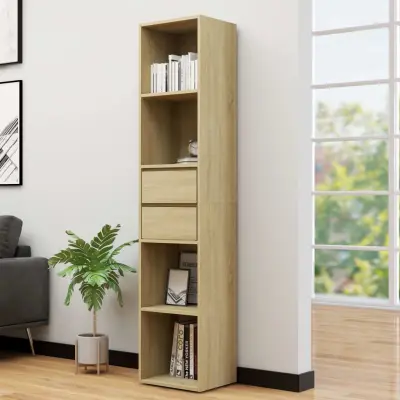 The Living Store Knjižna omara sonoma hrast 36x30x171 cm iverna plošča - Knjižna Omara