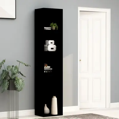 The Living Store Knjižna omara črna 40x30x189 cm iverna plošča - Knjižna Omara