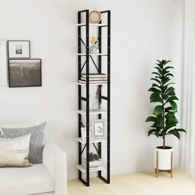 The Living Store Visoka omara bela 40x30x210 cm trdna borovina - Visoka Omara