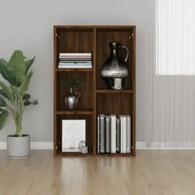 The Living Store Knjižna omara/komoda rjavi hrast 50x25x80 cm inženirski les - Knjižna Omara