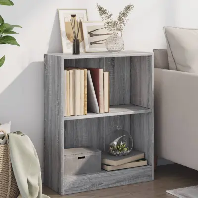 The Living Store Knjižna omara siva sonoma 60x24x76 cm konstruiran les - Knjižna Omara