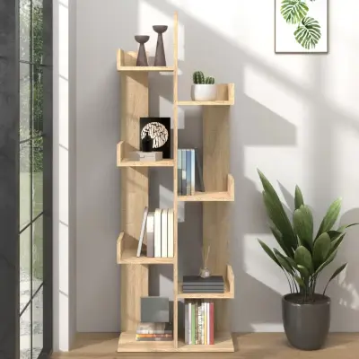 The Living Store Knjižna omara sonoma hrast 48x25,5x140 cm iverna plošča - Knjižna Omara