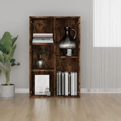 The Living Store Knjižna omara/komoda dimljen hrast 50x25x80 cm inženirski les - Knjižna Omara