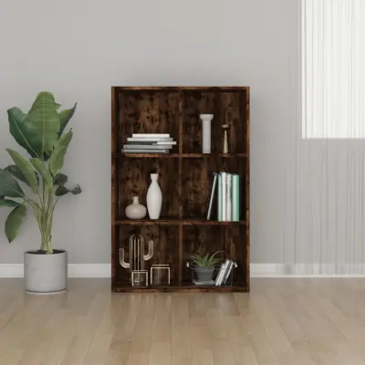 The Living Store Knjižna omara/komoda dimljen hrast 66x30x98 cm inženirski les - Knjižna Omara