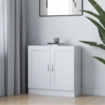 The Living Store Knjižna omara bela 82,5x30,5x80 cm iverna plošča - Knjižna Omarica