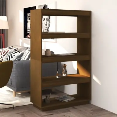 The Living Store Knjižna omara za razdelitev prostora medeno rjava 80x35x135 cm - Knjižna Omara