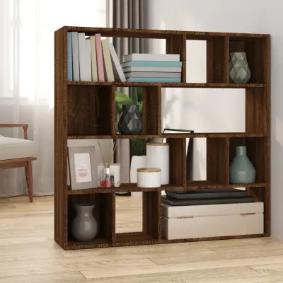 The Living Store Knjižna omara/pregrada rjav hrast 105x24x102 cm - Knjižna Omara