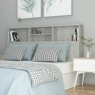 The Living Store Vzglavna omarica betonsko siva 160x19x103,5 cm - Vzglavna Omarica