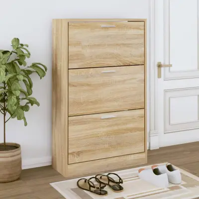 The Living Store Omarica za čevlje sonoma hrast 63x24x103 cm inženirski les - Omarica Za Čevlje