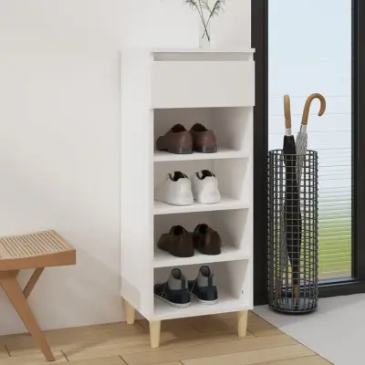 The Living Store Omarica za čevlje bela 40x36x105 cm inženirski les - Omarica Za Čevlje