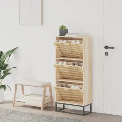 The Living Store Omarica za čevlje 52x25x120 cm inženirski les - Omarica Za Čevlje