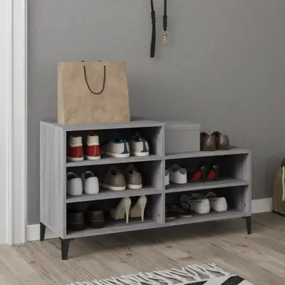 The Living Store Omarica za čevlje siva sonoma 102x36x60 cm inženirski les - Omarica Za Čevlje