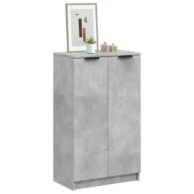 The Living Store Omarica za čevlje betonsko siva 59x35x100 cm konstruiran les - Omarica Za Čevlje