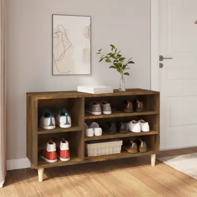 The Living Store Omarica za čevlje dimljeni hrast 102x36x60 cm inženirski les - Omarica Za Čevlje