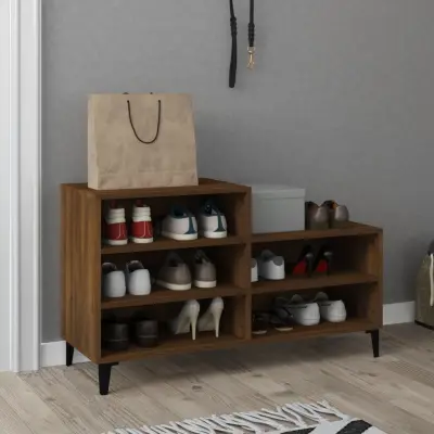 The Living Store Omarica za čevlje rjav hrast 102x36x60 cm inženirski les - Omarica Za Čevlje
