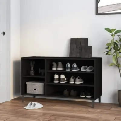 The Living Store Omarica za čevlje črna 102x36x60 cm inženirski les - Omarica Za Čevlje