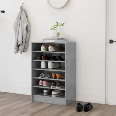 The Living Store Omara za čevlje betonsko siva 60x35x92 cm iverna plošča - Omarica Za Čevlje