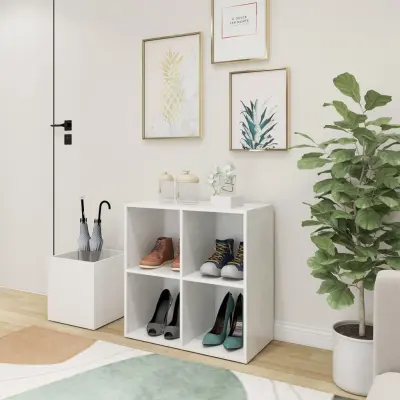 The Living Store Omara za čevlje bela 105x35,5x70 cm iverna plošča - Omarica Za Čevlje