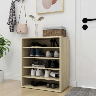 The Living Store Omarica za čevlje sonoma hrast 60x35x70 cm iverna plošča - Omara Za Čevlje