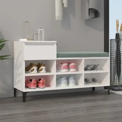 The Living Store Omarica za čevlje bela 102x36x60 cm inženirski les - Omarica Za Čevlje