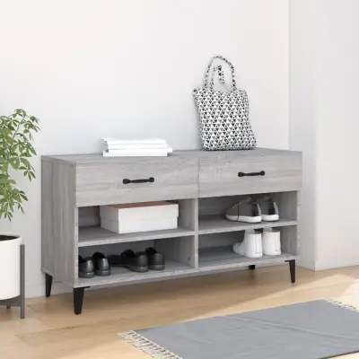 The Living Store Omarica za čevlje siva sonoma 102x35x55 cm konstruiran les - Omarica Za Čevlje