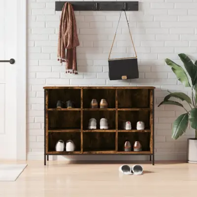 The Living Store Omarica za čevlje dimljeni hrast 100x35x70 cm inženirski les - Omarica Za Čevlje