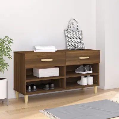 The Living Store Omarica za čevlje rjavi hrast 102x35x55 cm konstruiran les - Omarica Za Čevlje