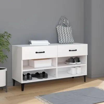 The Living Store Omarica za čevlje bela 102x35x55 cm inženirski les - Omarica Za Čevlje