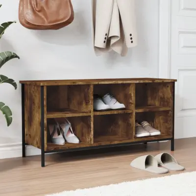 The Living Store Omarica za čevlje dimljeni hrast 100x35x50 cm inženirski les - Omarica Za Čevlje