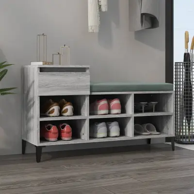 The Living Store Omarica za čevlje siva sonoma 102x36x60 cm inženirski les - Omarica Za Čevlje