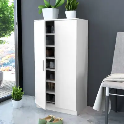 The Living Store Omarica za čevlje s 7 policami bela - Omarica Za Čevlje
