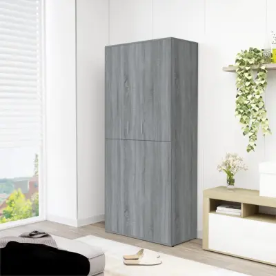 The Living Store Omarica za čevlje siva sonoma 80x39x178 cm inženirski les - Omara Za Čevlje