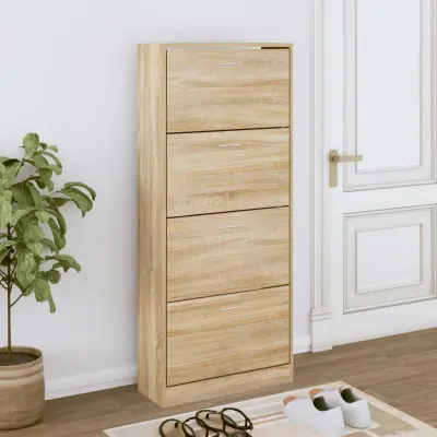 The Living Store Omarica za čevlje sonoma hrast 63x24x147 cm inženirski les - Omarica Za Čevlje