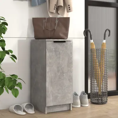 The Living Store Omarica za čevlje betonsko siva 30x35x70 cm konstruiran les - Omarica Za Čevlje