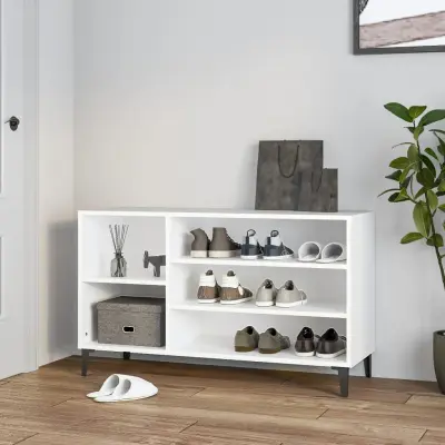 The Living Store Omarica za čevlje bela 102x36x60 cm inženirski les - Omarica Za Čevlje