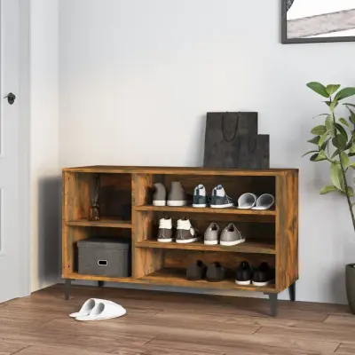 The Living Store Omarica za čevlje dimljeni hrast 102x36x60 cm inženirski les - Omarica Za Čevlje