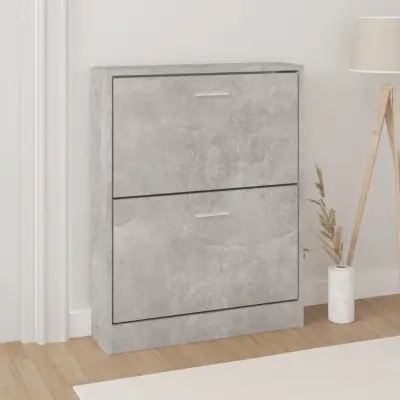 The Living Store Omarica za čevlje betonsko siva 59x17x81 cm inženirski les - Omarica Za Čevlje