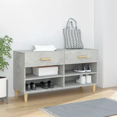 The Living Store Omarica za čevlje siva 102x35x55 cm inženirski les - Omarica Za Čevlje