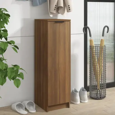 The Living Store Omarica za čevlje rjav hrast 30x35x100 cm konstruiran les - Omarica Za Čevlje