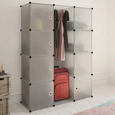 The Living Store Modularna omarica z 9 predelki 37 x 115 x 150 cm bela - Modularna Omarica