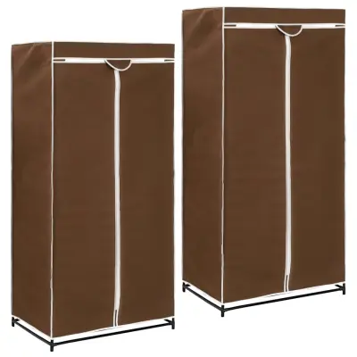 The Living Store Garderobne omare 2 kosa 75x50x160 cm rjave - Garderobna Omara