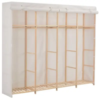 The Living Store Garderobna omara iz blaga 200x40x170 cm bela - Garderobna Omara