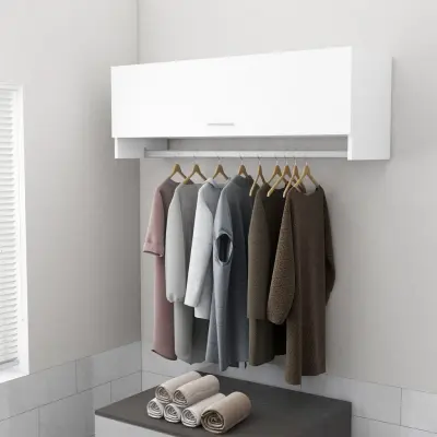 The Living Store Garderobna omara bela 100x32,5x35 cm iverna pl. - Garderobna Omara