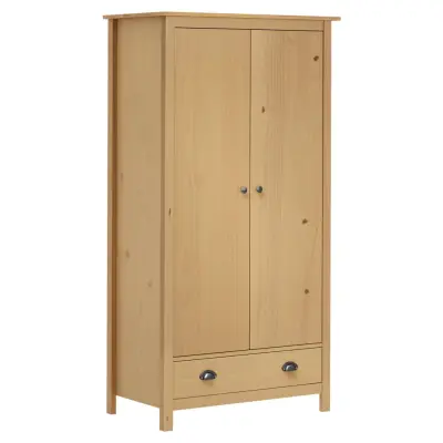 The Living Store Garderobna omara z 2 vrati Hill 89x50x170 cm borovina - Garderobna Omara