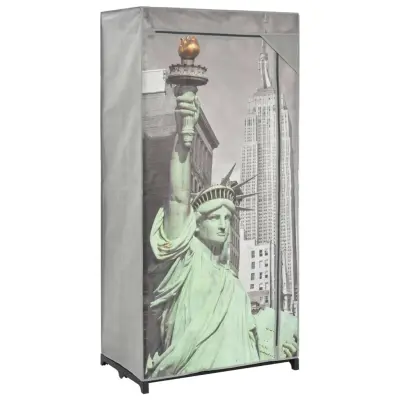 The Living Store Garderobna omara New York 75x45x160 cm iz blaga - Garderobna Omara